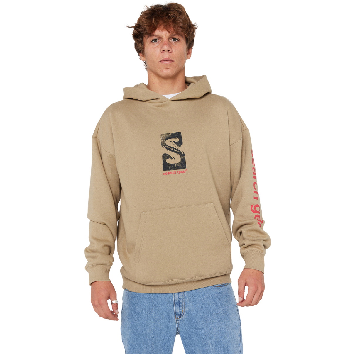 2025 Rip Curl Mens Search Gear Hoodie 09QMFL - Khaki